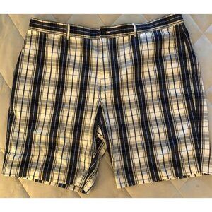 Michael Kors Men's Plaid Shorts Navy Gray Size 38